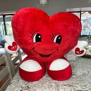 Valentine’s Large Heart DanDee Plush Red/ White 21”